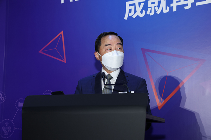 副政府資訊科技總監黃志光先生，JP，向來賓致辭。