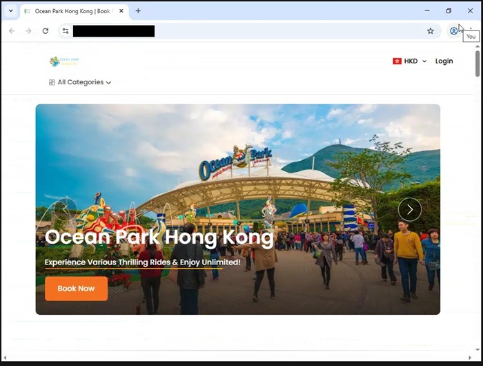 (The image above showed a fake ticketing site of a well-known attraction)