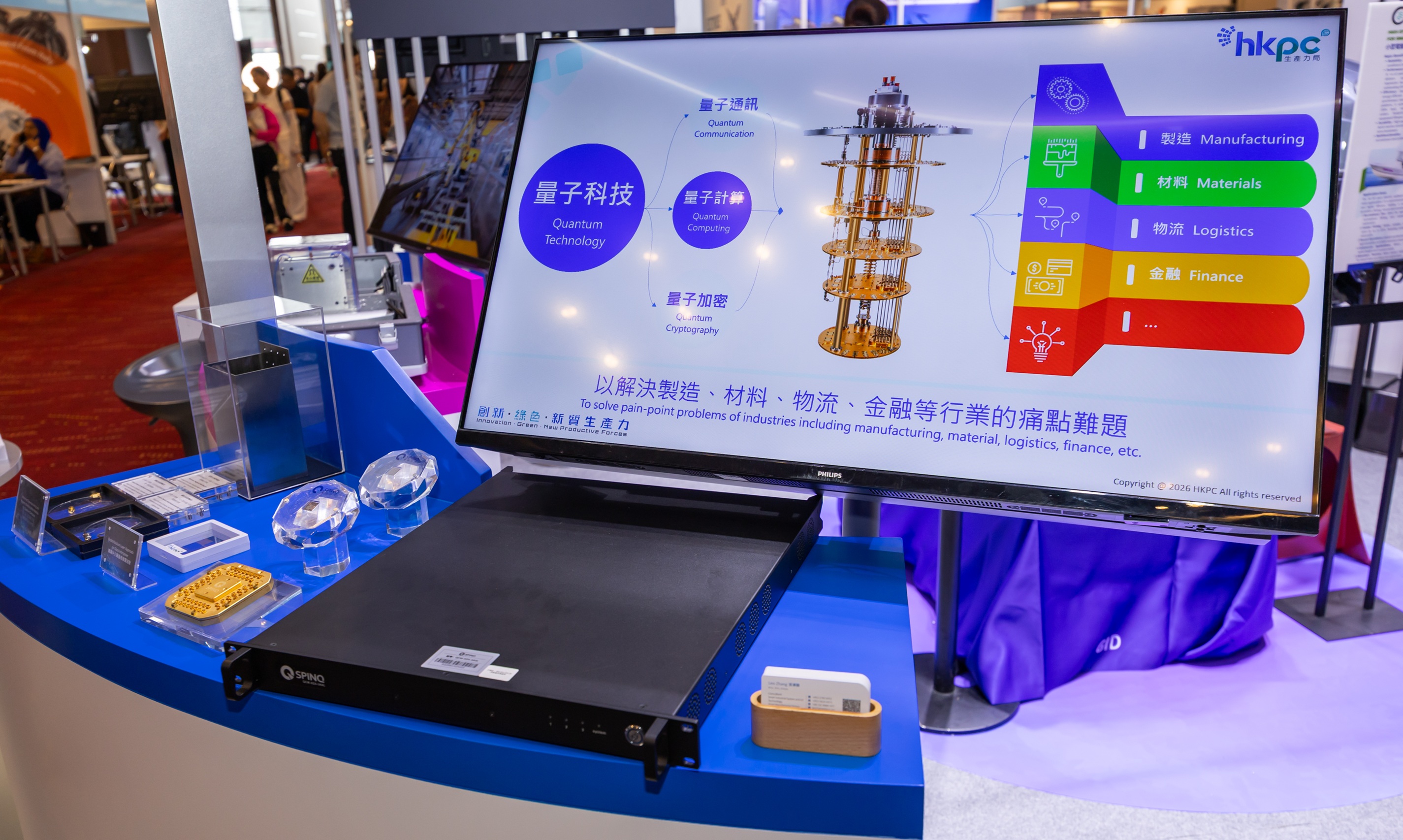 香港生产力促进局积极推动先进量子计算技术与人工智能的深度融合，透过量子-经典混合计算解决制造、物流、材料、金融等行业的核心痛点。